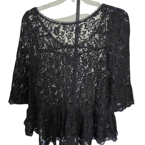 FP Movement by Free People Black Lace Blouse - Picture 1 of 7